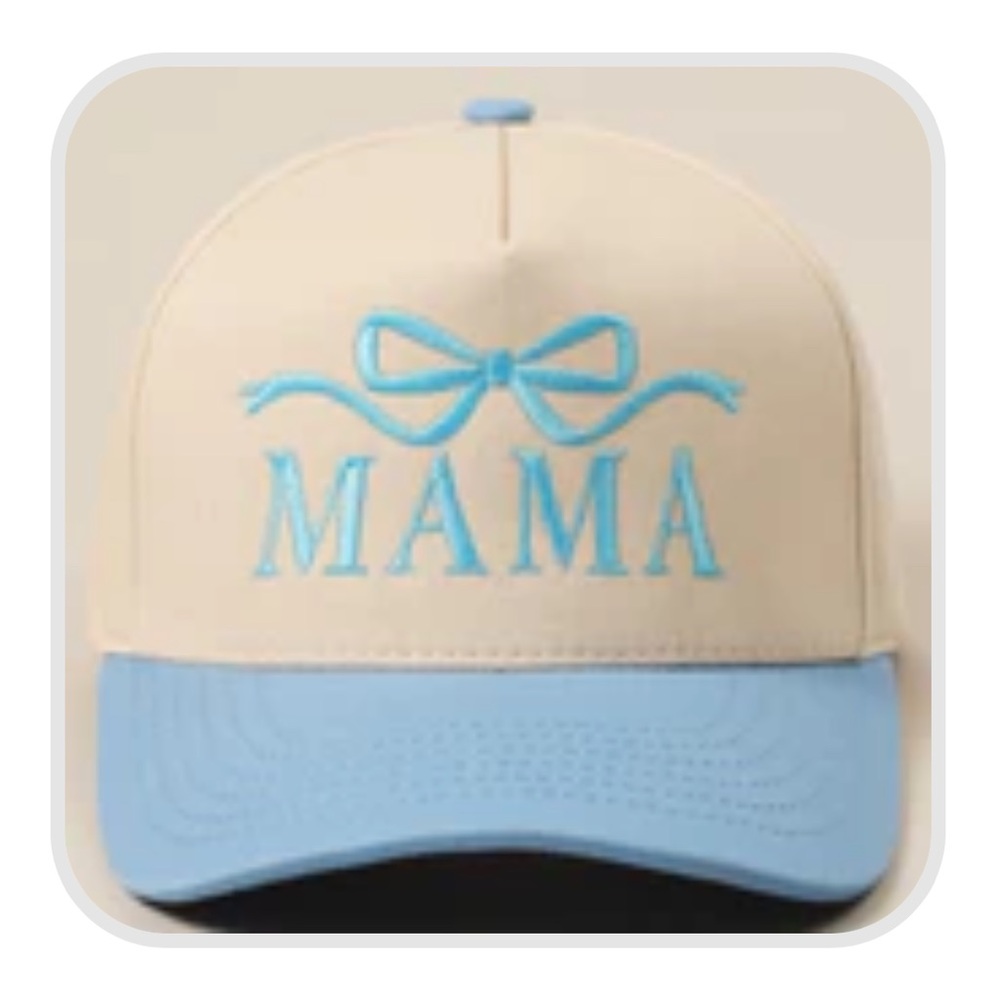 Mama Bow Embroidered Two-Tone Trucker Hat
